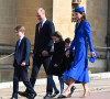 La famille royale continue ses apparitions officielles en attendant le couronnement du roi Charles.
Le prince William, Kate Middleton, le prince George, la princesse Charlotte et le prince Louis - La famille royale arrive à la chapelle Saint-Georges pour la messe de Pâques au château de Windsor.