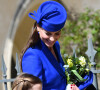 La belle duchesse avait apporté une touche de peps à son look unicolore avec un vernis rouge.
Kate Middleton, la princesse Charlotte - La famille royale va assister à la messe de Pâques à la chapelle Saint-Georges au château de Windsor, le 9 avril 2023.
