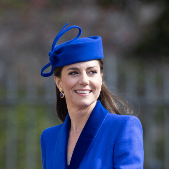 Kate Middleton et le prince Louis de Galles - La famille royale va assister à la messe de Pâques à la chapelle Saint-Georges au château de Windsor, le 9 avril 2023.