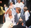 Moment suivi d'un office religieux à l'abbaye Saint-Georges à Saint-Martin-de-Boscherville
Mariage de David Hallyday et Estelle Lefébure le 15 septembre 1989