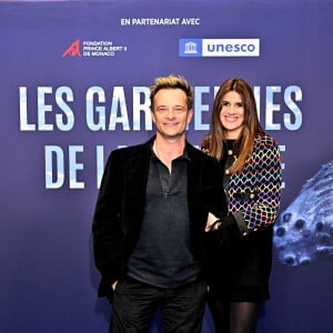 David Hallyday et sa femme Alexandra Pastor durant l'avant première mondiale au Grimaldi Forum à Monaco, le 9 février 2023, du film "Les gardiennes de la planète" réalisé par Jean-Albert Lièvre et raconté par J.Dujardin. © Bruno Bebert / Bestimage 