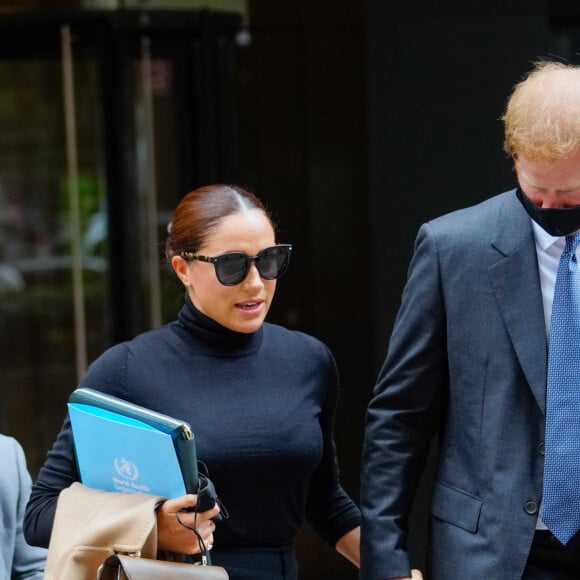 Le prince Harry, duc de Sussex, et sa femme Meghan Markle ont été aperçus dans les rues de New York, le 23 septembre 2021. 