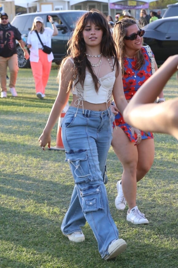 Exclusif - Camila Cabello - Les célébrités au Festival de musique et d'arts de la vallée de Coachella 2023 à Indio, Californie, Etats-Unis, le 14 avril 2023. 