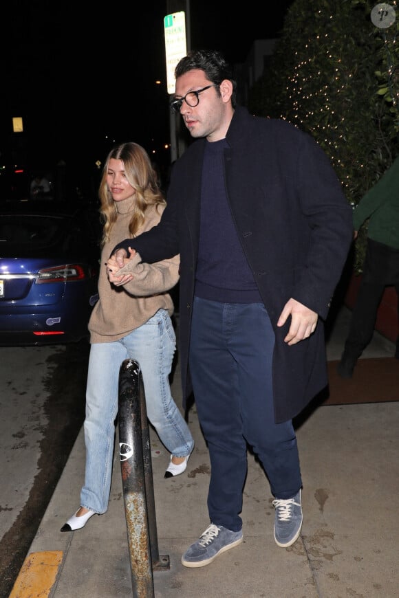 Exclusif - Sofia Richie profite de sa soirée avec son fiancé Elliot Grainge pour aller dîner au restaurant Giorgio Baldi à Santa Monica, Los Angeles, Californie, Etats-Unis, le 13 janvier 2023. 