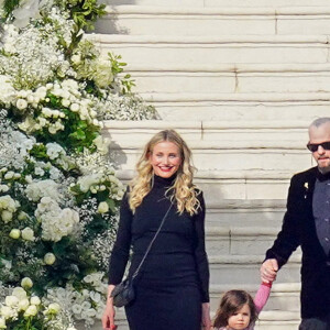 Cameron Diaz, son mari Benji Madden et leur fille Raddix - Mariage de Sofia Richie et son fiancé Elliot Grainge en présence de leur famille et amis à l'hôtel du Cap Eden Roc à Antibes le 22 avril 2023.