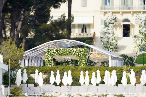 Mariage de Sofia Richie et son fiancé Elliot Grainge en présence de leur famille et amis à l'hôtel du Cap Eden Roc à Antibes le 22 avril 2023.