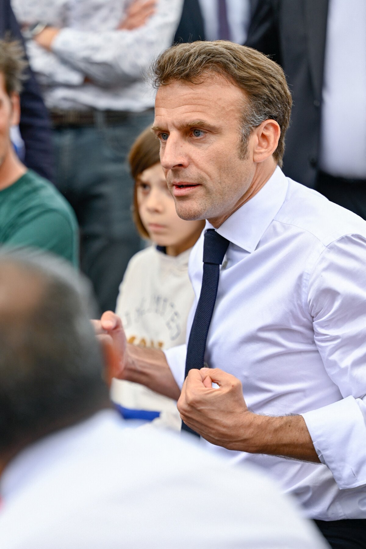 Photo  Le président de la République française, Emmanuel Macron visite