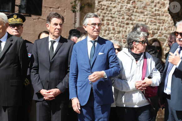 Charles-Ange Ginesy et Philippe Douste-Blazy - Obsèques de l'ancien ministre François Léotard en la Cathédrale Notre-Dame et Saint-Léonce de Fréjus, France, le 3 mai 2023. François Léotard, né le 26 mars 1942 à Cannes et mort le 25 avril 2023, est un homme politique français. Député du Var et maire de Fréjus pendant près de vingt ans, il est ministre de la Culture et de la Communication de 1986 à 1988 et ministre d'État, ministre de la Défense de 1993 à 1995. © Philippe Arnassan/Nice Matin/Bestimage