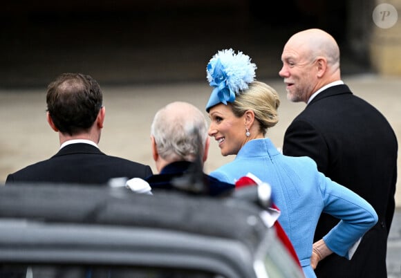 Zara Phillips, notamment, avait des boucles d'oreilles en diamant à 54 000 euros.
Zara Phillips (Zara Tindall) et Mike Tindall - Les invités arrivent à la cérémonie de couronnement du roi d'Angleterre à l'abbaye de Westminster de Londres, Royaume Uni, le 6 mai 2023 