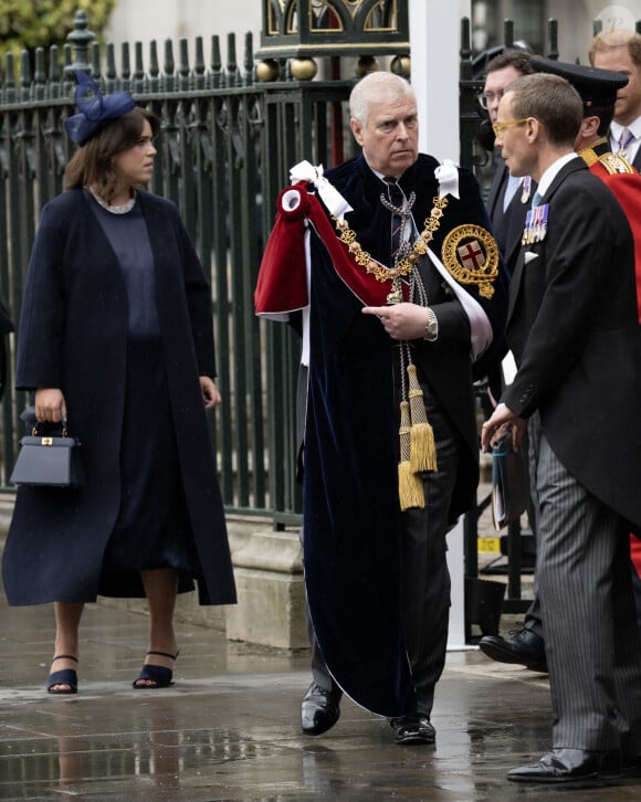 La princesse Eugenie d'York et Le prince Andrew, duc d'York lors de la cérémonie de couronnement du roi d'Angleterre à Londres, Royaume Uni, le 6 mai 2023. 