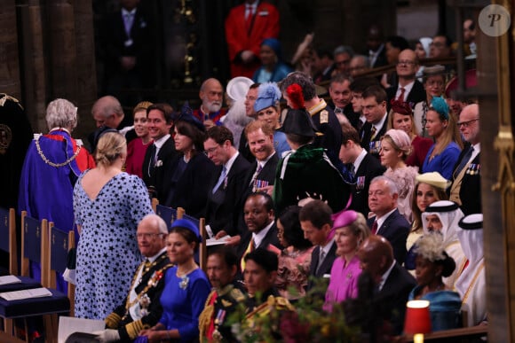 Le prince Harry, duc de Sussex et La princesse Anne - Les invités à la cérémonie de couronnement du roi d'Angleterre à l'abbaye de Westminster de Londres, Royaume Uni, le 6 mai 2023.
