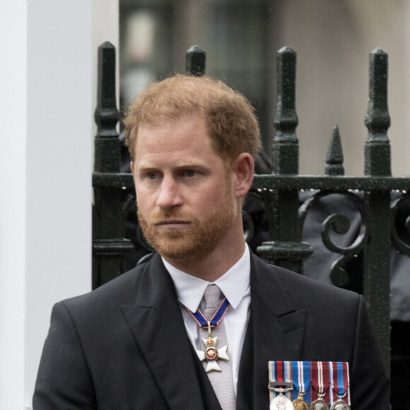 Le prince Harry, duc de Sussex lors de la cérémonie de couronnement du roi d'Angleterre à Londres, Royaume Uni, le 6 mai 2023. 