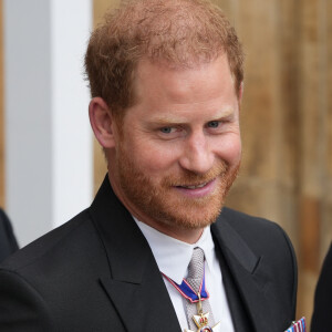 Le prince Harry, duc de Sussex - Les invités arrivent à la cérémonie de couronnement du roi d'Angleterre à l'abbaye de Westminster de Londres, Royaume Uni, le 6 mai 2023. 