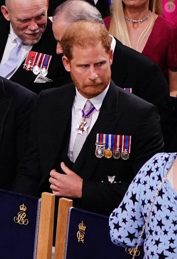 Le prince Harry, duc de Sussex - Les invités à la cérémonie de couronnement du roi d'Angleterre à l'abbaye de Westminster de Londres, Royaume Uni, le 6 mai 2023. 