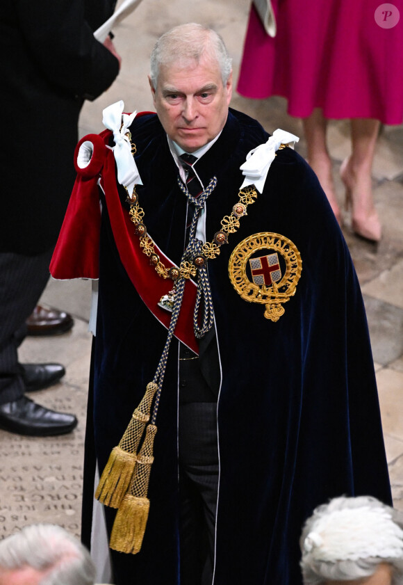 Le prince Andrew, duc d'York lors de la cérémonie de couronnement du roi d'Angleterre à Londres, Royaume Uni, le 6 mai 2023. 
