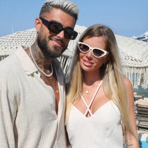 Exclusif - Thibault Garcia et sa compagne Jessica Thivenin (Les Marseillais) - Hublot fête l'arrivée de la nouvelle Big Bang Unico à la boutique de Saint-Tropez au restaurant Verde Beach à Ramatuelle, Côte d'Azur, France, le 12 juillet 2022. © Luc Boutria/Nice Matin/Bestimage 