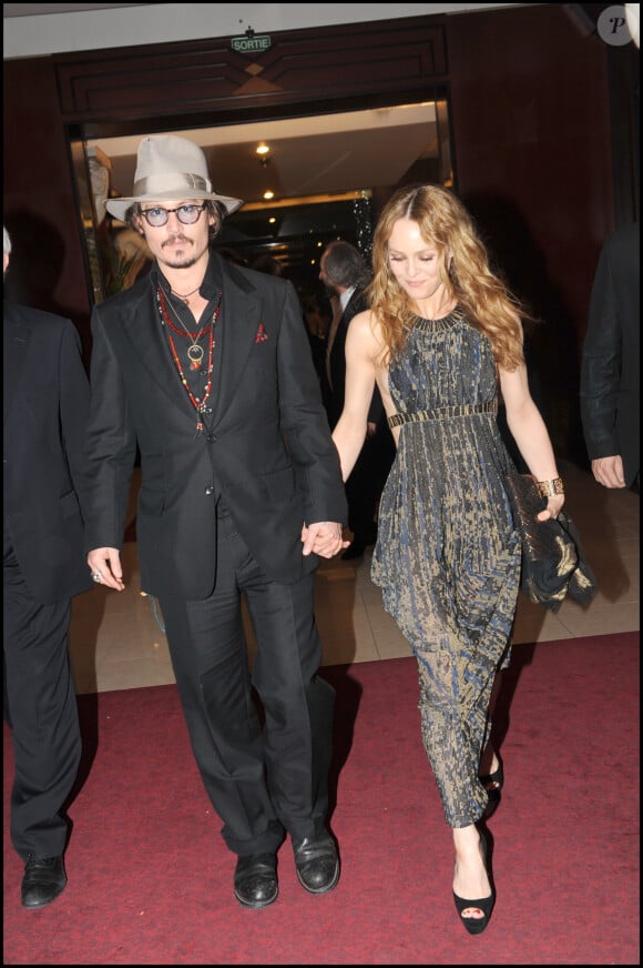 Johnny Depp et Vanessa Paradis lors du 63e Festival de Cannes en 2010.