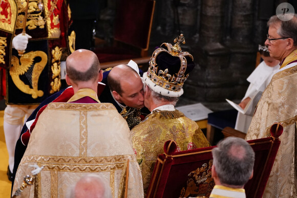 Le roi Charles III d'Angleterre et Le prince William, prince de Galles - Les invités à la cérémonie de couronnement du roi d'Angleterre à l'abbaye de Westminster de Londres, Royaume Uni, le 6 mai 2023.