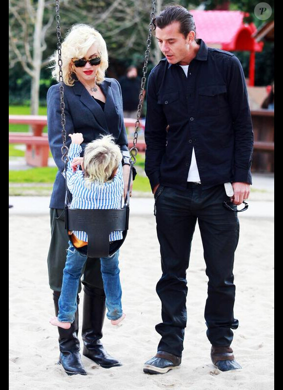 Gwen Stefani et son mari Gavin Rossdale, ainsi que leur fils Kingston dans un parc de Beverly Hills