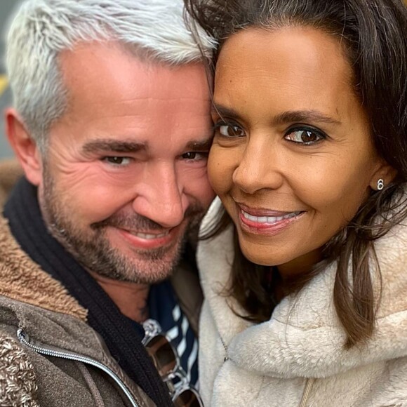 Mathieu, ancien candidat de "L'amour est dans le pré" avec la présentatrice Karine Le Marchand