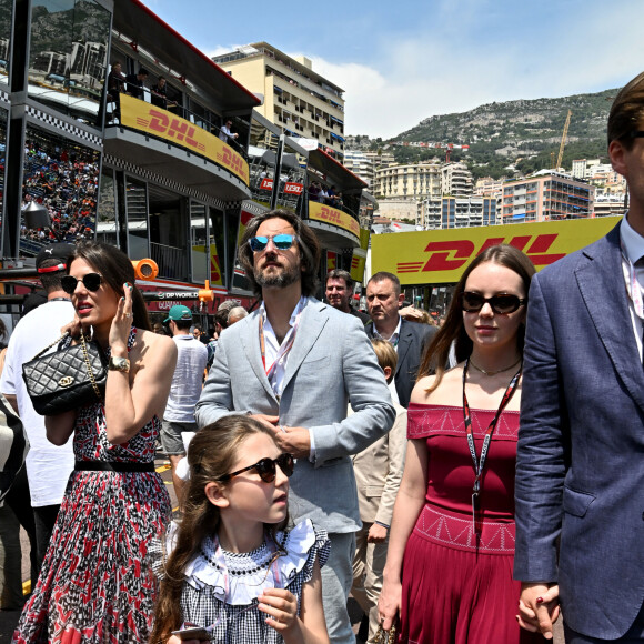 India Casiraghi, Charlotte Casiraghi et son mari Dimitri Rassam, Alexandra de Hanovre - La famille princière de Monaco lors du 80ème Grand Prix de Monaco de Formule 1 à Monaco le 28 mai 2023. © Bruno Bebert/Bestimage