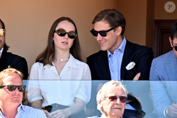 La princesse Alexandra de Hanovre et son compagnon Ben-Sylvester Strautmann - La famille princière de Monaco assiste à la finale homme du tournoi Rolex Monte Carlo Masters 2023 à Roquebrune-Cap-Martin le 16 avril 2023. © Bruno Bebert/Bestimage