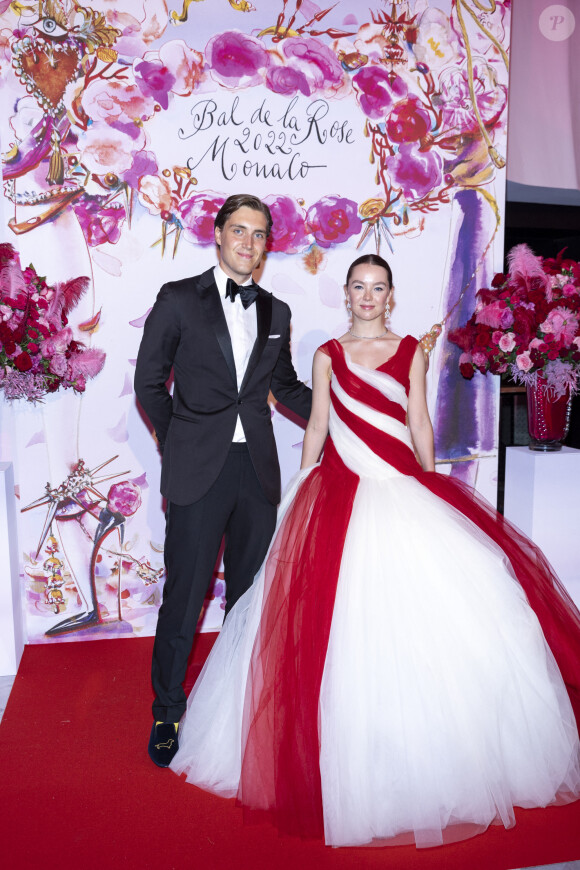 La princesse Alexandra de Hanovre et Ben-Sylvester Strautmann lors du Bal de la Rose 2022 au Sporting Club de Monaco en faveur de la Fondation Princesse Grace le 8 juillet 2022. © Cyril Moreau / Pool Monaco / Bestimage