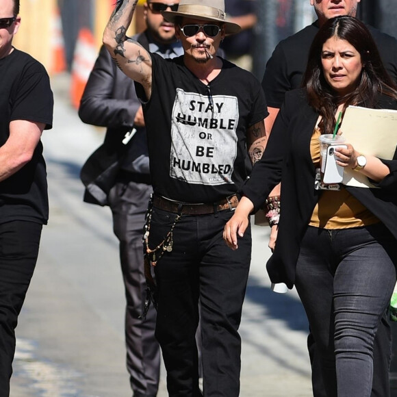 Johnny Depp arrive à l'émission Jimmy Kimmel Live!' au El Capitan Entertainment Centre à Hollywood, le 12 juin 2019 