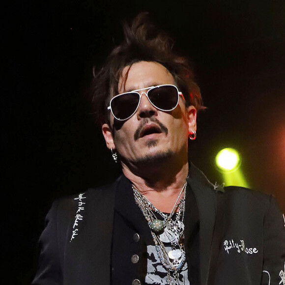 Johnny Depp (groupe Hollywood Vampires) en concert au Hollywood Vampires Live à Los Angeles, le 10 mai 2019. 