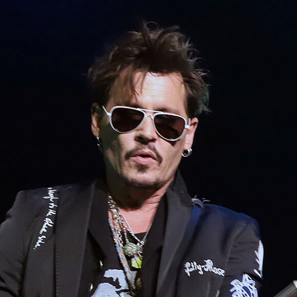 Johnny Depp (groupe Hollywood Vampires) en concert au Hollywood Vampires Live à Los Angeles, le 10 mai 2019. 