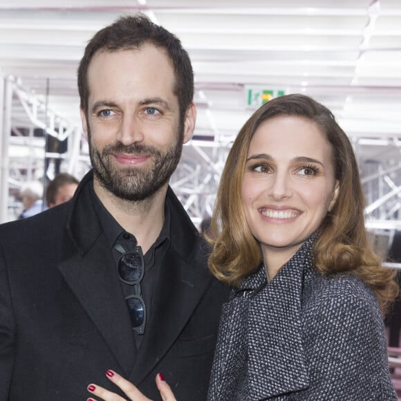 Natalie Portman et son mari Benjamin Millepied - People au défilé de mode haute couture printemps-été 2015 " Christian Dior " à Paris le 26 janvier 2015.