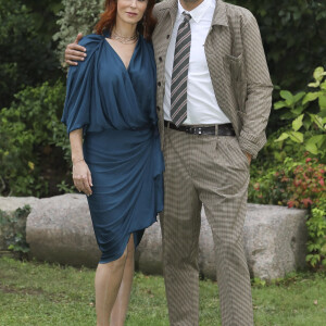 Audrey Fleurot, Mehdi Nebbou au photocall de la série "HPI" à Rome, le 29 septembre 2022.  Rome, French Embassy, photocall of the TV series "Morgane the brilliant detective". 