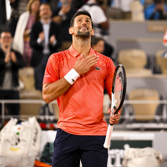 Joie de Novak Djokovic (Srb) lors des internationaux de tennis de Roland Garros 2023 le 31 mai 2023. © JB Autissier / Panoramic / Bestimage