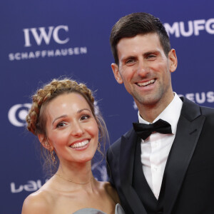 Novak Djokovic et sa femme Jelena Ristic lors de la soirée des "Laureus World sports Awards" à Monaco, le 18 février, 2019. © Claudia Albuquerque/Bestimage
