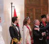 Sa robe beige était en effet particulièrement travaillée de broderies et de perles.
Rania de Jordanie - Réception du mariage du prince Hussein de Jordanie et de la reine Rajwa. @ Balkis Press/ABACAPRESS.COM