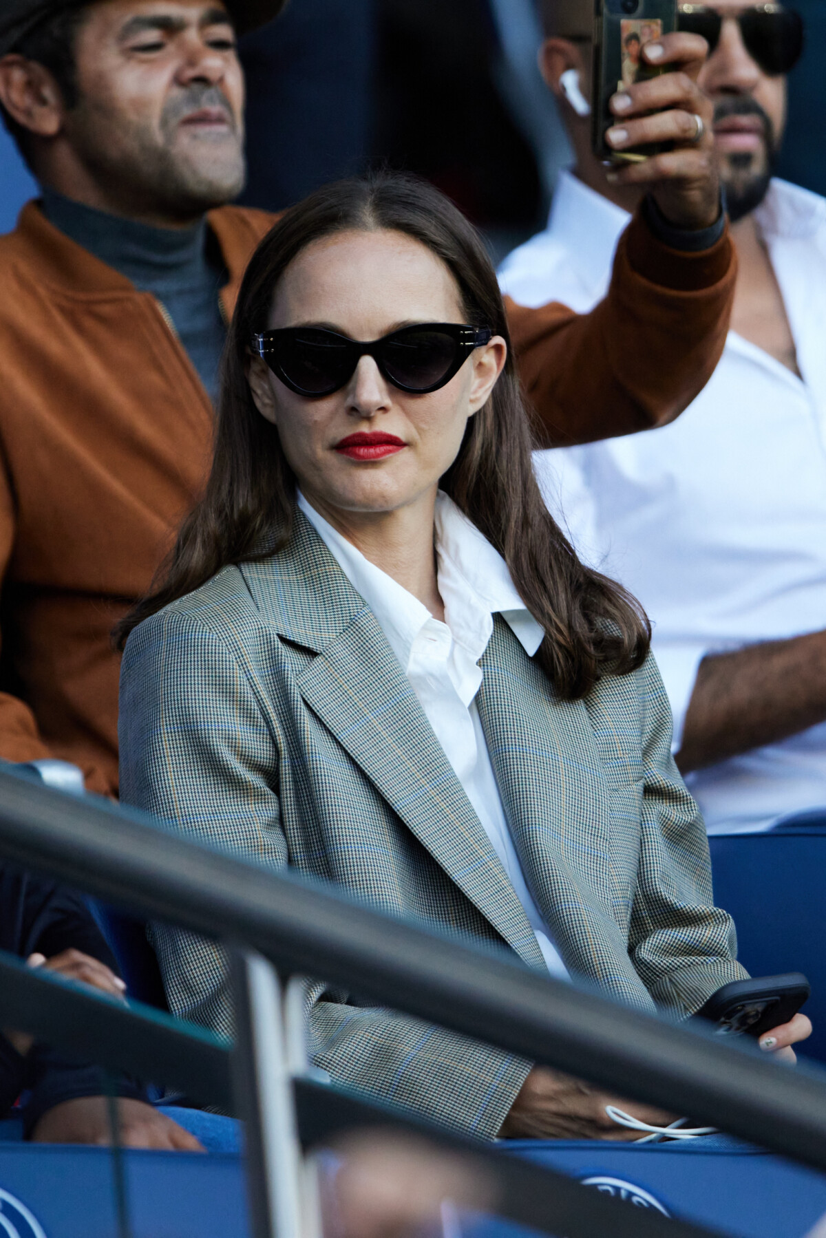 Photo : Natalie Portman en tribunes lors du match de football Ligue 1 ...