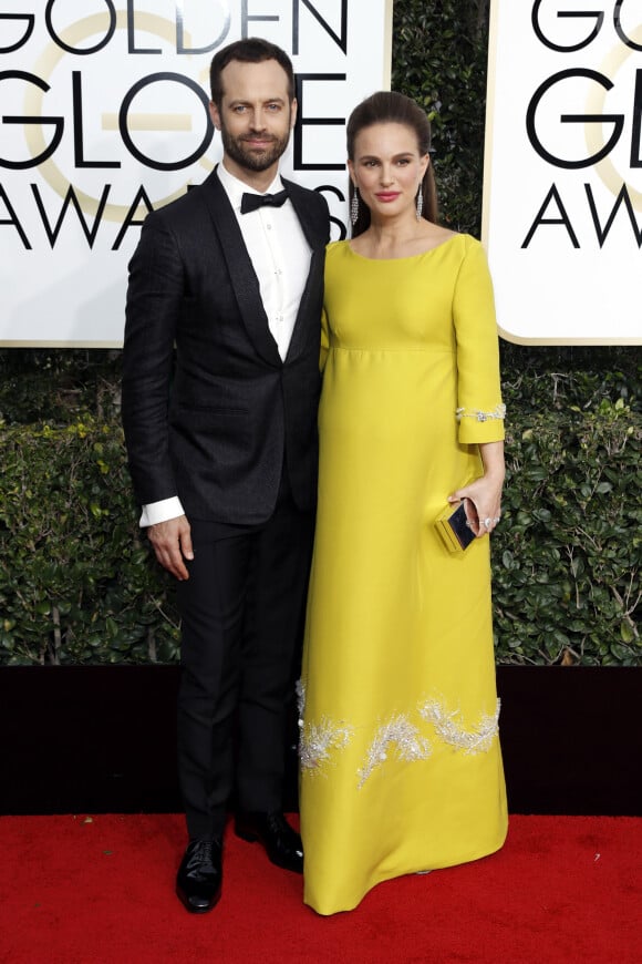 Natalie Portman enceinte et son mari Benjamin Millepied - La 74ème cérémonie annuelle des Golden Globe Awards à Beverly Hills, le 8 janvier 2017. © Olivier Borde/Bestimage 