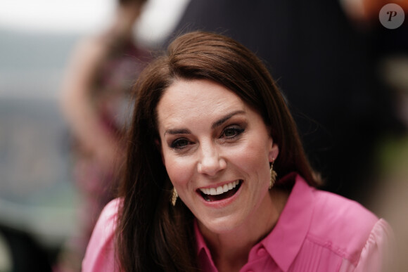 Catherine (Kate) Middleton, princesse de Galles, participe au pique-nique des enfants à l'exposition horticole "Chelsea Flower Show" à l'hôpital royal de Chelsea à Londres, le 22 mai 2023. 
