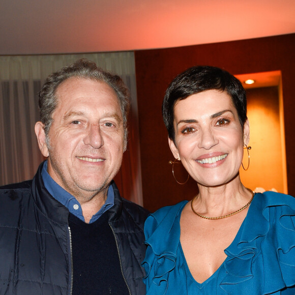 Cristina Cordula et son mari Frédéric Cassin - Inauguration du "Chalet les Neiges 1850" sur la terrasse de l'Hôtel Barrière Le Fouquet's à Paris le 27 novembre 2017. Lors de la soirée une partie de Boboules a été organisée. © Coadic Guirec/Bestimage