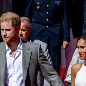 Le prince Harry, duc de Sussex et Meghan Markle, duchesse de Sussex, arrivent à l'hôtel de ville pour l'événement Invictus Games Dusseldorf 2023 One Year to Go, à Düsseldorf, Allemagne, le 6 septembre 2022. 