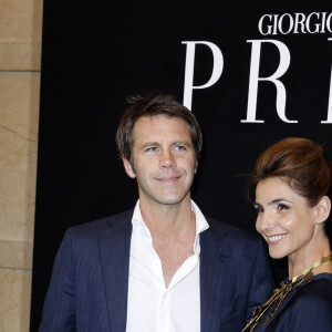 Le prince Emmanuel-Philibert de Savoie et la Princesse Clotilde de Savoie (Clotilde Courau) - Photocall du defile de mode Haute-Couture Automne-Hiver 2013/2014 "Armani" a Paris le 2 juillet 2013. 
