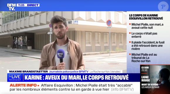 Capture d'écran de BFMTV avec le reportage du journaliste Maxime Brandstaetter dont la voix a été doublée subitement