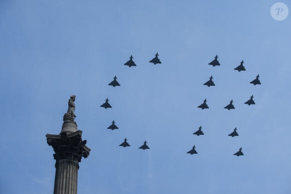 Illustration - La famille royale d'Angleterre sur le balcon du palais de Buckingham lors du défilé "Trooping the Colour" à Londres. Le 17 juin 2023 