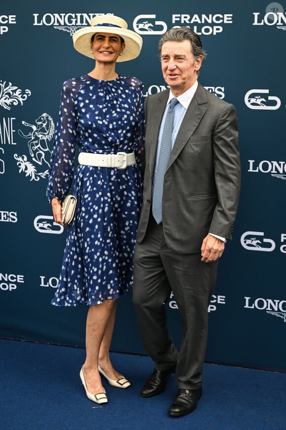 Edouard de Rothschild et Irene Salvador au photocall de la 174ème édition du Prix de Diane Longines à l'hippodrome de Chantilly, France, le 18 juin 2023. © Matthieu Mirville/Bestimage 