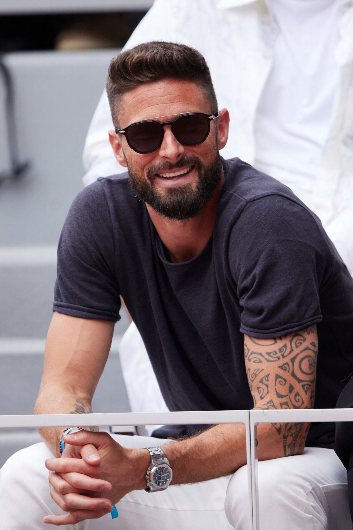 Photo : Olivier Giroud - Célébrités En Tribunes Des Internationaux De ...