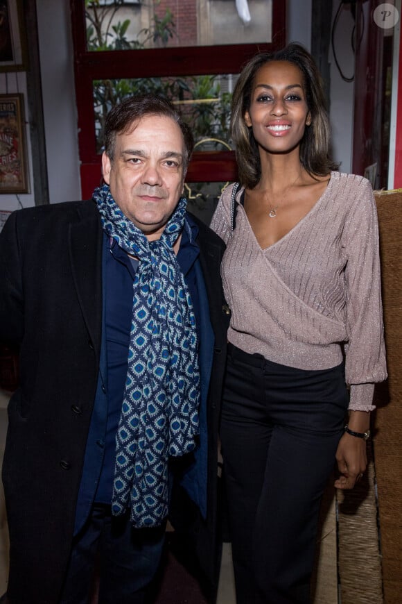 Didier Bourdon et son epouse Marie-Sandra Badini Duran - Soirée en l'honneur de Nathalie Baye, organisée par Louis Michel Colla, à La Chope des Puces, restaurant mythique de Marcel Campion à Saint-Ouen. Le 30 avril 2018 © Cyril Moreau / Bestimage 