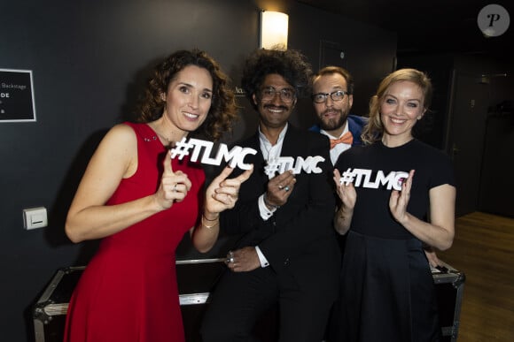 Exclusif - Marie-Sophie Laccarau, Sébastien Folin, Nicolas Rossignol et Maya Lauqué - Backstage du concert de la 7ème édition du gala "Toutes Les Femmes Chantent Contre Le Cancer" à la Salle Pleyel à Paris. Le 13 mars 2019 © Gorassini-Perusseau / Bestimage 