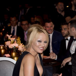 Adil Rami et sa compagne Pamela Anderson lors de la soirée de la 28ème cérémonie des trophées UNFP (Union nationale des footballeurs professionnels) au Pavillon d'Armenonville à Paris, France, le 19 mai 2019.