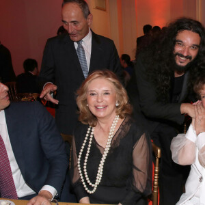 Hervé Michel Dansac, la princesse Chantal d'Orléans, le violoniste Nemanja Radulovic et Roselyne Bachelot-Narquin - Soirée de Gala "Enfance Majuscule" au profit de l'enfance maltraitée à la Salle Gaveau à Paris le 19 Juin 2023. © Bertrand Rindoff / Bestimage