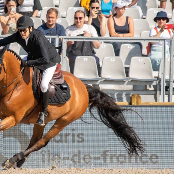 Guillaume Canet sur James Bond du Bec lors du prix Team Créatif presented by Lipton lors de la 9ème édition du "Longines Paris Eiffel Jumping" au Champ de Mars à Paris, France, le 23 juin 2023. © Pierre Perusseau/Bestimage 
